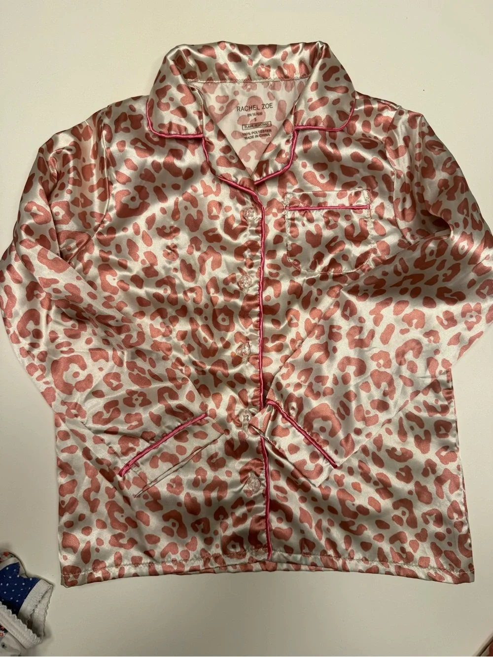 Rachel Zoe Pink Leopard Satin Loungewear Set